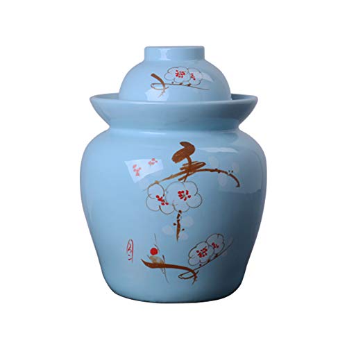Zhenwo Stock Vidrio, Cerámica Tarro De La Salmuera, Pote Kimchi Pickles Recipiente Sellado De Carbono Chucrut Vorratsglas El 1.5L Simple,A