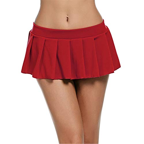 ZHER-LU - Ropa de noche para niña, sexy, miniplisado, falda corta