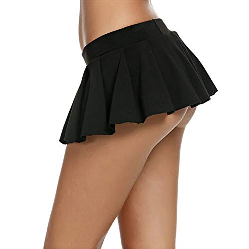 ZHER-LU - Ropa de noche para niña, sexy, miniplisado, falda corta