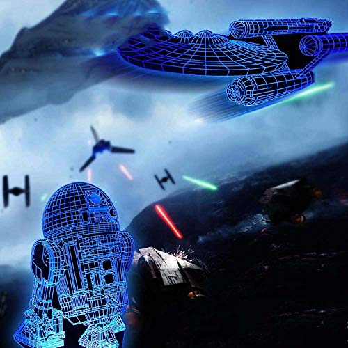 ZHICH Estrella Wars 3D LED Luz De La Noche, Luz De La Noche 3D, 5 La Forma Y 16 Que Cambia con La Distancia para El Hogar Decoración Niños Y Star Wars Fans (5 Paquetes),A