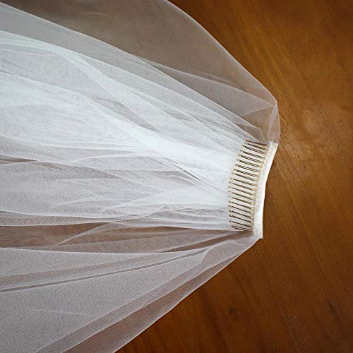 ZhiGe Velo de novia,Super largo velo doble 118 pulgadas gran hilo de la cabeza Vestido de boda estilo adornos para el pelo