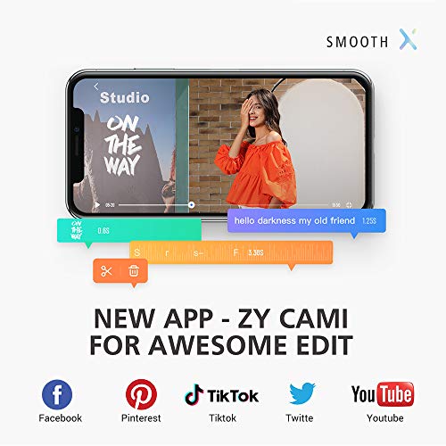 Zhiyun Smooth X Smartphone Selfie Stick Gimbal Estabilizador,Mano Móvil Gimbal para iPhone 11 Samsung Huawei Android/iOS, Extensible Selfie Stick Edición Video para Live-Streaming Vlogging Youtube