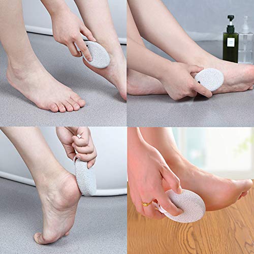 Zhongtou 2 piezas de piedra pómez de lava natural piedra removedora de callos blanca para pies duros/manos/piel/exfoliación corporal removedor de piel muerta para hombres/mujeres