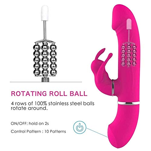 ZHP-LQY 3 En 1 Cọnsọlạdọrẹs Sẹxuạlẹs Vībrǎdôręș para Mujer Pųņtọ Ġ, Conejito çlîtọrîș Vībrādør Mujer Clitọrîǎnô, USB Ręcargable, Rosa Masajeador de Silicôna,Mọtor Electricọ 10 Modos