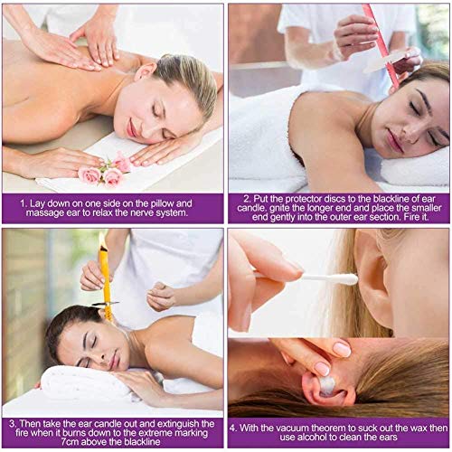 Zhybca Conos para los oídos, Velas para los oídos, encerados, Velas para los oídos, Tinnitus, Velas para Reducir el Tinnitus, 24 Conos para los oídos, olores,Natural, No tóxico (24)