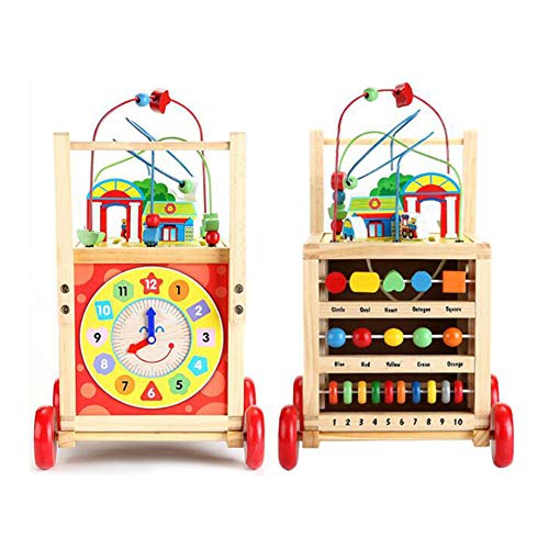 Zidao Juguete de Madera del bebé, Regalos del Juguete Walker Andador Juegos Infantiles para niños de 1 año en Girl BoyCube Juguete para niños de educación para los niños,Multi Colored
