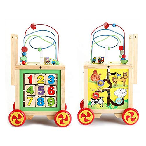 Zidao Juguete de Madera del bebé, Regalos del Juguete Walker Andador Juegos Infantiles para niños de 1 año en Girl BoyCube Juguete para niños de educación para los niños,Multi Colored