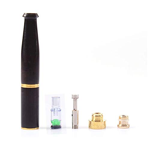 Zidao Madera Titular de Cigarrillos, Cigarrillos Titular de sándalo púrpura con Filtro de Doble Uso Dual Titular de Cigarrillos para los titulares de Cigarrillos Regulares y Normales a Delgado,Negro