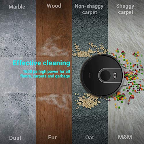 Zigma Robot Aspirador, Navegación Láser, Súper Fuerte Succión, Fregasuelos 4 en 1, App Control con Múltiples Mapas, Alexa y Google Assistant, Programable, para Suelo Duro y Alfombras, Pelo de Mascotas