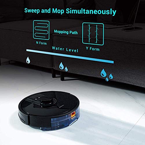 Zigma Robot Aspirador, Navegación Láser, Súper Fuerte Succión, Fregasuelos 4 en 1, App Control con Múltiples Mapas, Alexa y Google Assistant, Programable, para Suelo Duro y Alfombras, Pelo de Mascotas