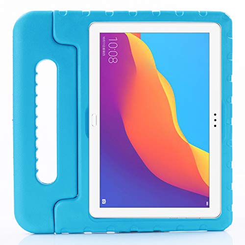 ZiHang Funda Infantil Huawei Mediapad T5 10, Carcasa Niño Antigolpes con Asa Convertible Tapa de Soporte, Funda Bebé Ligera para Huawei Mediapad T5 10 (Azul)