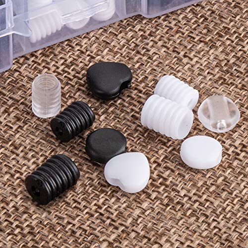 ZIIDOO 250 cierres de cordón con Caja de Almacenamiento, topes de silicona, ajustador de cordón de hebilla redonda, tapón de silicona para bandas elásticas, cierre antideslizante, 10 estilos