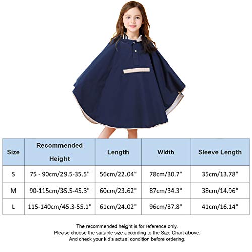 Zilee Niñas Chubasquero Impermeable Chaqueta Lluvia - Niño Poncho de Lluvia Capa Patrón Impresopara Capelina de Lluvia Ropa Impermeable para Uso Diario Senderismo Ciclismo Viajar …