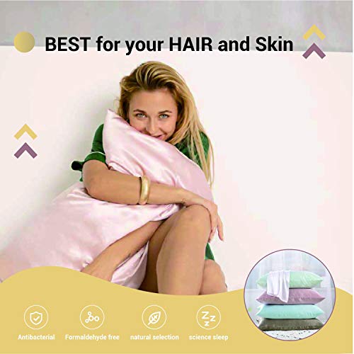 ZIMASILK - Funda de almohada de seda de morera para cabello y piel, ambos lados 19 momme seda, 1 unidad (estándar 50 x 75 cm, gris oscuro)