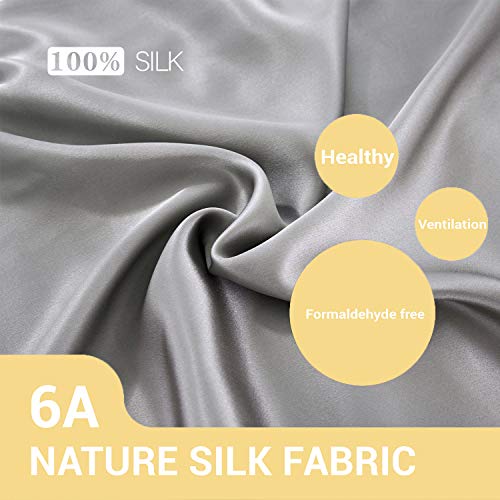 ZIMASILK - Funda de almohada de seda de morera para cabello y piel, ambos lados 19 momme seda, 1 unidad (estándar 50 x 75 cm, gris oscuro)