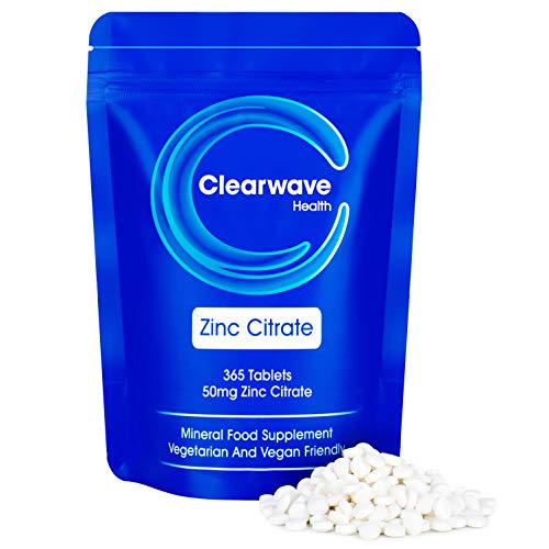 Zinc puro 50mg - 365 Comprimidos (Suministro de 12 meses), Pastillas facíles de tragar de alta dosificación