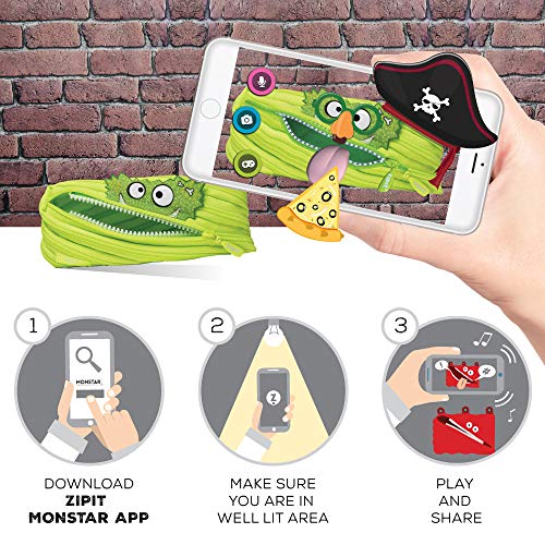 Zipit ZTM de AR de gzz Talking monstar estuche de un solo, largas reissverschluss Color Verde Lima