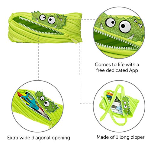 Zipit ZTM de AR de gzz Talking monstar estuche de un solo, largas reissverschluss Color Verde Lima