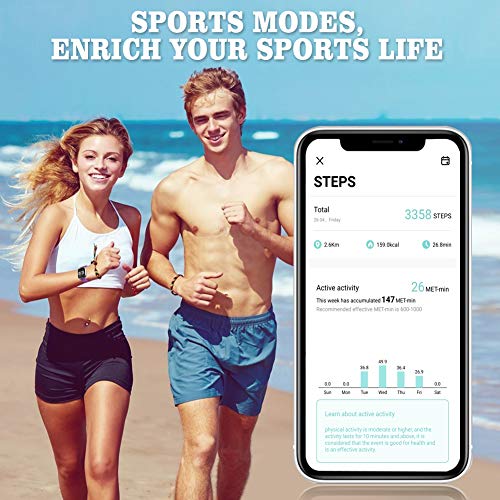ZKCREATION Smartwatch,Reloj Inteligente Pulsera Actividad con Pulsómetro Podómetro Calorie Monitoreo del sueño Impermeable Relojes Inteligentes para Hombre Mujer para Android iOS