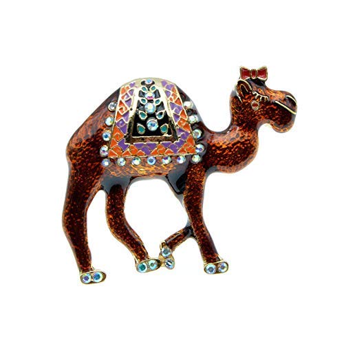 ZKZK Esmalte Camel broches Animal Lindo del Pin del Rhinestone de la Broche de Mujeres y Hombres Unisex Broche