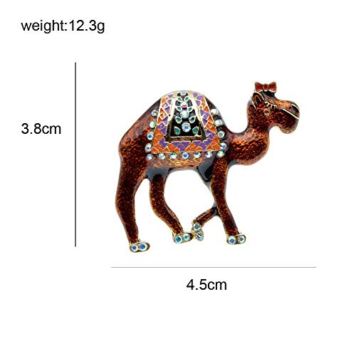 ZKZK Esmalte Camel broches Animal Lindo del Pin del Rhinestone de la Broche de Mujeres y Hombres Unisex Broche