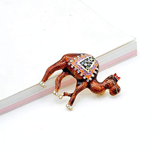 ZKZK Esmalte Camel broches Animal Lindo del Pin del Rhinestone de la Broche de Mujeres y Hombres Unisex Broche