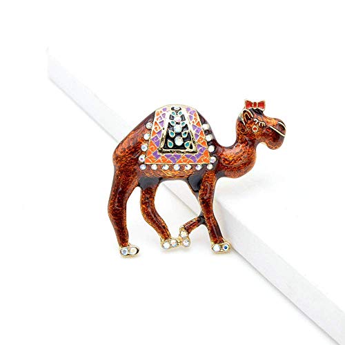 ZKZK Esmalte Camel broches Animal Lindo del Pin del Rhinestone de la Broche de Mujeres y Hombres Unisex Broche