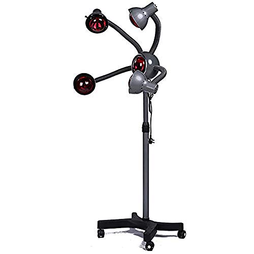 Z&LEI Lámpara de Calor infrarroja de 5 Cabezales Salon SPA Barber Equipo de Temperatura Ajustable con Ruedas de bulbos Hair Steamer 750W Secador de Pelo Procesador de Color