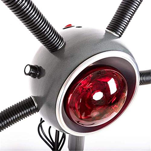 Z&LEI Lámpara de Calor infrarroja de 5 Cabezales Salon SPA Barber Equipo de Temperatura Ajustable con Ruedas de bulbos Hair Steamer 750W Secador de Pelo Procesador de Color