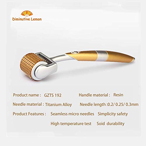 ZNBLLH Titanium Derma Roller 192 agujas, para el cuidado de la piel tratamiento de pérdida de cabello, cicatrices de acné, arrugas, antienvejecimiento, 0,2 mm