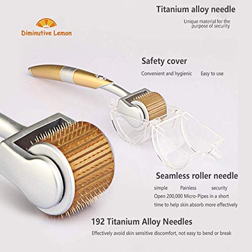 ZNBLLH Titanium Derma Roller 192 agujas, para el cuidado de la piel tratamiento de pérdida de cabello, cicatrices de acné, arrugas, antienvejecimiento, 0,2 mm