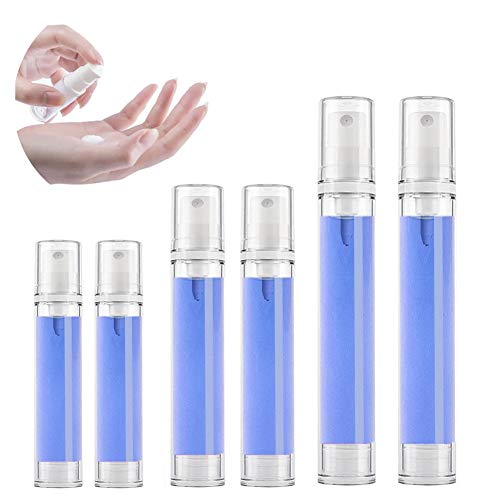 ZNEU Botellas De Spray Transparente Botella Sin Aire Bomba Aspiradora Dispensador Viaje Atomizador Recargable Cosmético Perfume Botella Spray Crema Loción Envase (Cabezal rociador)