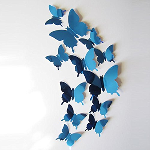 ZODOF 3D Pegatinas de Mariposa Pegatinas de Pared Etiquetas Engomadas Multicolores Mariposas Decoración de La Pared para Casa Habitación