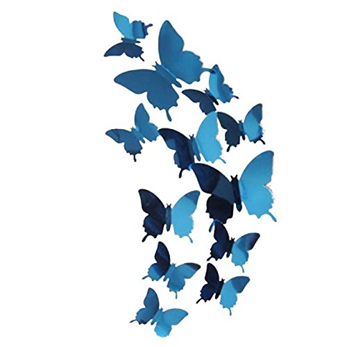 ZODOF 3D Pegatinas de Mariposa Pegatinas de Pared Etiquetas Engomadas Multicolores Mariposas Decoración de La Pared para Casa Habitación