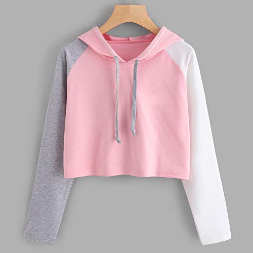 ZODOF Mujer Sudadera Manga Larga Invierno Otoño Moda Fashion Traje de Calle y hogar, Sudadera Casual de Manga Larga para Mujeres con Cuello Redondo Sudaderas con Capucha