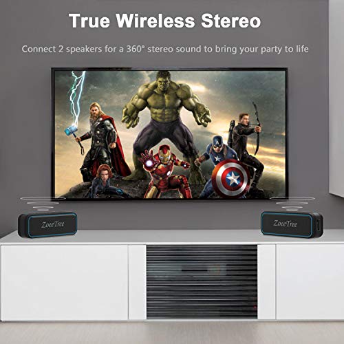 ZoeeTree S11 Bluetooth 5.0, Altavoces Bluetooth con estéreo 3D y Bajos Profundos de 24 W, Tiempo de reproducción de 30 Horas, Altavoz Impermeable IPX7