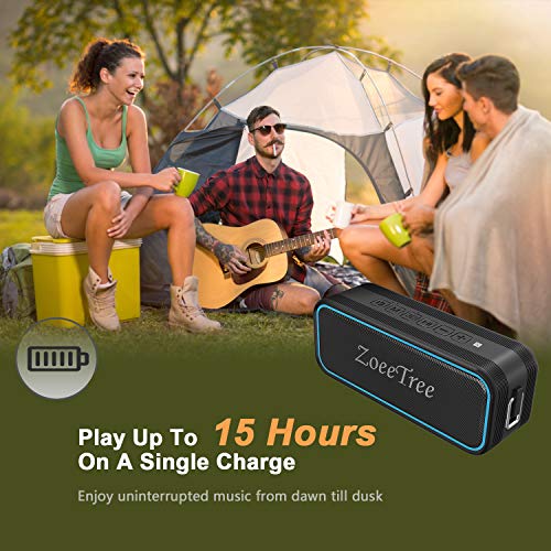 ZoeeTree S11 Bluetooth 5.0, Altavoces Bluetooth con estéreo 3D y Bajos Profundos de 24 W, Tiempo de reproducción de 30 Horas, Altavoz Impermeable IPX7