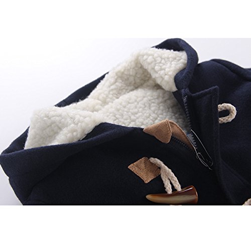 ZOEREA Bebé Niño Abrigo de Capucha Niños Otoño Invierno Chaqueta de Algodón Acolchado Engrosamiento Ropa Botones de Cuerno Jacket Outwear
