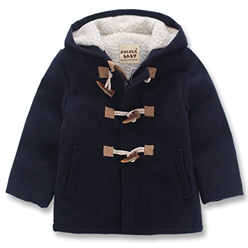 ZOEREA Bebé Niño Abrigo de Capucha Niños Otoño Invierno Chaqueta de Algodón Acolchado Engrosamiento Ropa Botones de Cuerno Jacket Outwear