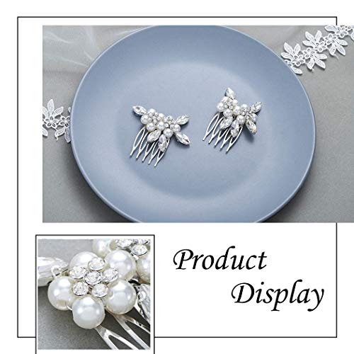 Zoestar - Peines de cristal para el pelo de la boda (2 unidades)