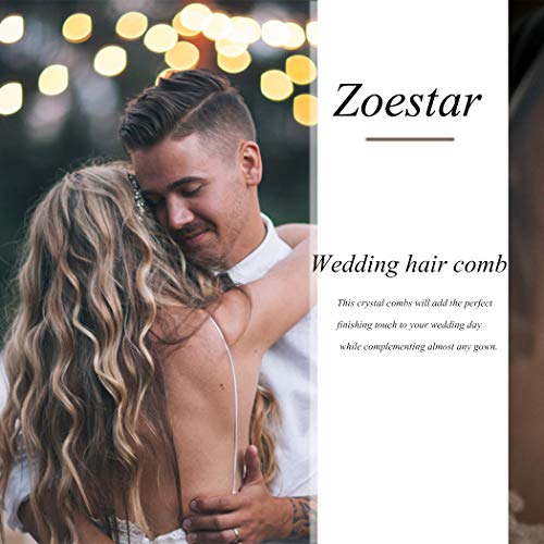 Zoestar - Peines de cristal para el pelo de la boda (2 unidades)
