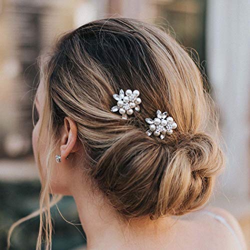 Zoestar - Peines de cristal para el pelo de la boda (2 unidades)