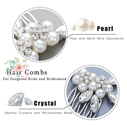 Zoestar - Peines de cristal para el pelo de la boda (2 unidades)