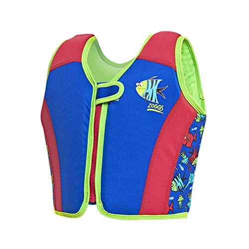 Zoggs - Chaleco Flotador para Aprender a Nadar para niños, Infantil, 801117121, Blue/Red/Green, 4-5 Years/18-25 kg