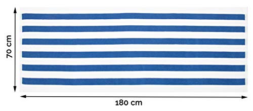 ZOLLNER 2 Toallas de Playa y Piscina a Rayas Azules, 70x180 cm