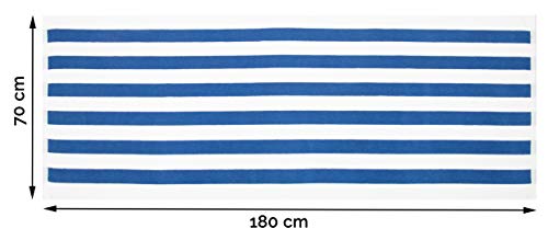 ZOLLNER 2 Toallas de Playa y Piscina a Rayas Azules, 70x180 cm