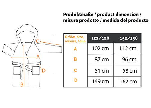 ZOLLNER Albornoz Blanco niños y niñas de 12 a 14 años, algodón, Otras Tallas