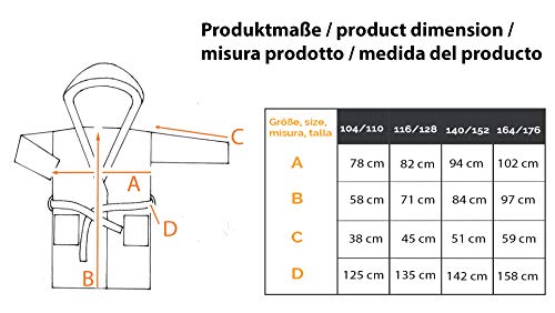 ZOLLNER Albornoz niños 8 a 11 años algodón, Amarillo, Tallas