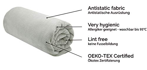 ZOLLNER Manta para Cama 135 Tacto Terciopelo Gris Claro, Medidas