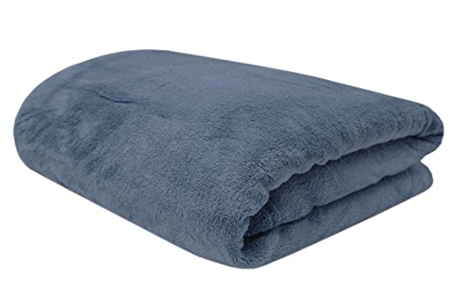 ZOLLNER Manta para Cama 90 Tacto Terciopelo, azúl, Medidas